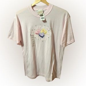 NWT Cracker Barrel Valentine's beaded felt conversation hearts shirt med…